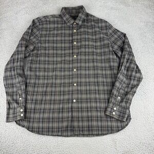 John Varvatos Men's Brown Plaid Button Up Shirt Size XL Workwear Weekends Preppy